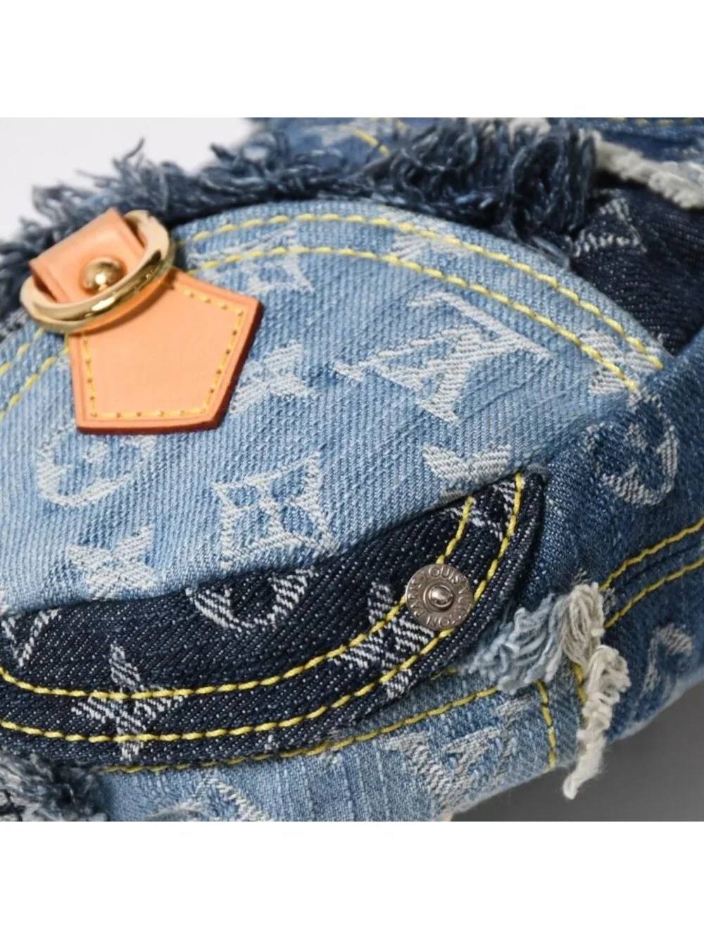 Louis Vuitton Pouch Patchwork Monogram Denim Blue